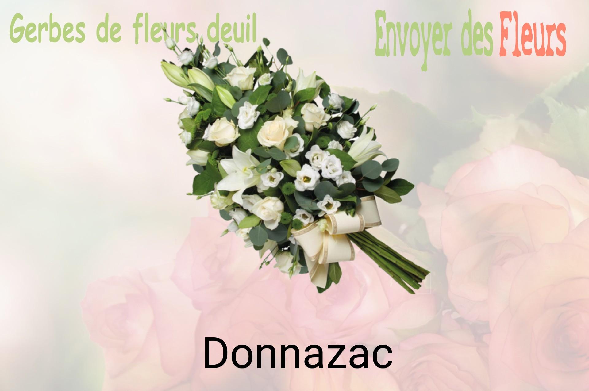 Gerbe de fleurs de deuil livrée à Donnazac